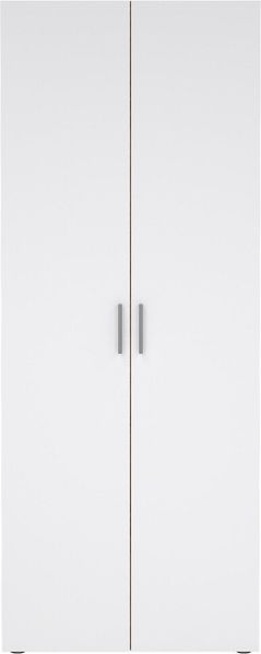 Calicosy 'LANA' Schrank mit 2 Türen, Eichen-Dekor und glänzendem Weiß, H200,9 cm - Weiß