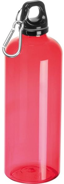 Macma Trinkflasche Sporttrinkflasche mit Karabinerhaken / 600ml / Farbe: rot