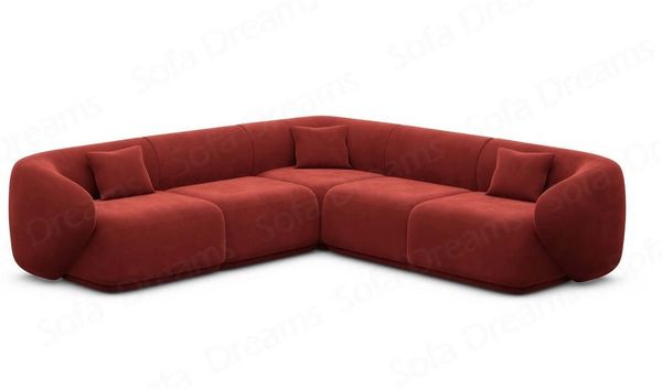 Samtstoff Ecksofa Marbella L Form - Samtstoff - rot