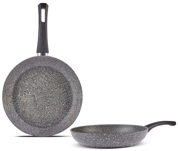 Karaca Topf-Set Gris Biogranit Pfannenset, 2-teilig, Pfannenset Bratpfanne Kochgeschirr Pfannenset, 2-tlg