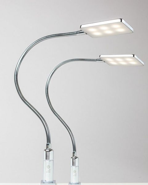 kalb Bettleuchte 4W LED Bettleuchte Leseleuchte Nachttischlampe Leselampe flexibel, 2er Set chrom, warmweiß