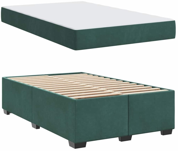 vidaXL Bettrahmen mit Matratze Dunkelgrün 120 x 200 cm Stoff 3399287 Bild 4