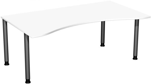 Schreibtisch '4 Fuß Flex' höhenverstellbar, 180x100 cm Weiß / Anthrazit Bild 1