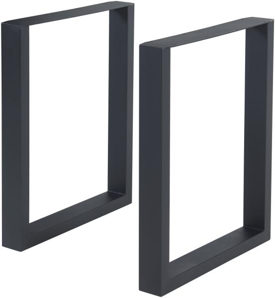 Tischgestell 2er Set Makers Stahl 72x60 cm Schwarz [en. casa]