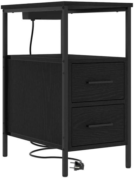 vidaXL Nachttisch Schwarz Eichen-Optik 30 x 48 x 61 cm Holzwerkstoff 859410