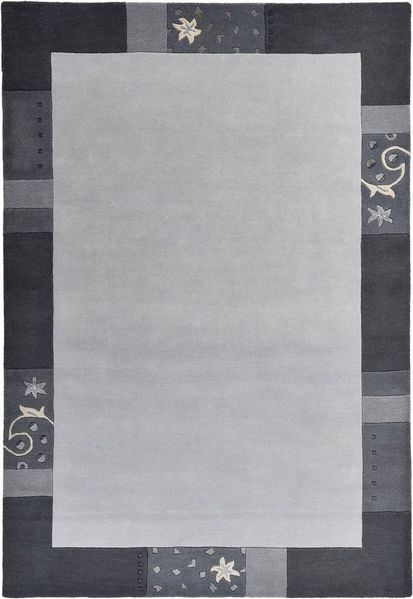 THEKO Wollteppich Royal Ganges, rechteckig, Höhe: 13 mm, 95% Wolle, mit Bordüre, ideal im Wohnzimmer & Schlafzimmer