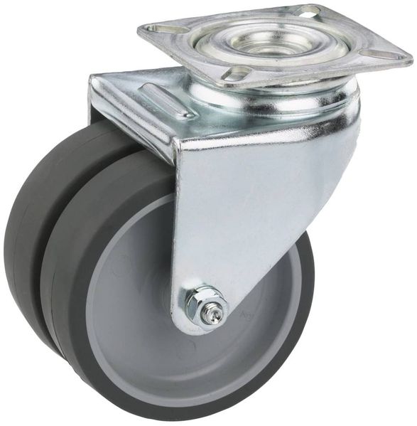 Lenkrolle mit Platte 75 x 25 mm, Tragkr. 100 kg