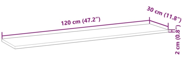 vidaXL Tischplatte 120x30x2 cm Rechteckig Massivholz Akazie 4008741 Bild 8
