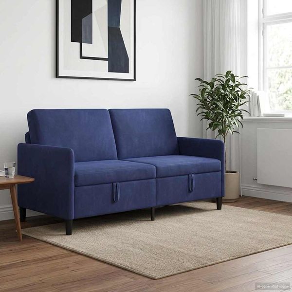 vidaXL Sofa mit Stauraum Polizeiblau 172 x 78 x 87 cm Polyester 42036973