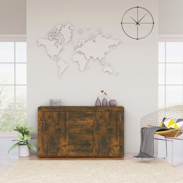 vidaXL Sideboard Räuchereiche 120x36x69 cm Holzwerkstoff 815492