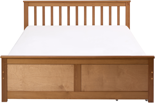 Bett mit 2 Schubladen Kiefernholz OLENDON 140x200 cm Braun Bild 5