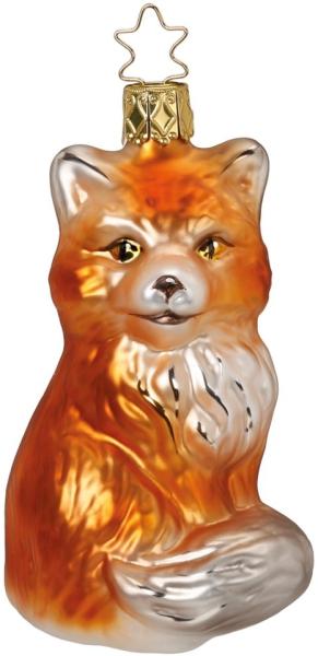 INGE-GLAS® Christbaumschmuck Fuchs, Rotfuchs 9,5cm (1-tlg), mundgeblasen, handbemalt