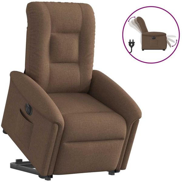vidaXL Relaxsessel mit Aufstehhilfe Elektrisch Braun Stoff 3303278