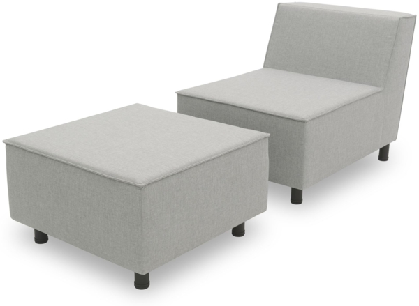 Gartenlounge Set 1 Brandie 146x77x176 mit Outdoorbezug in silber