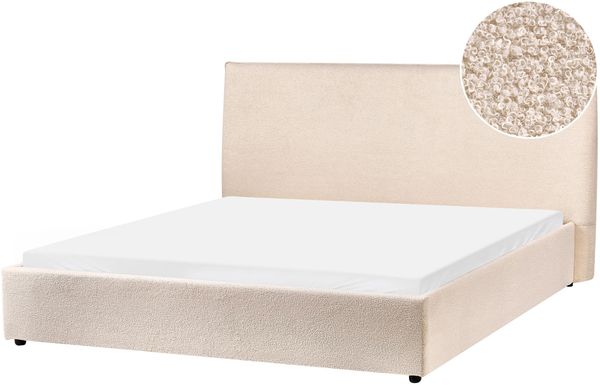 Bett mit Lattenrost Bouclé LAVAUR 160 x 200 cm Beige