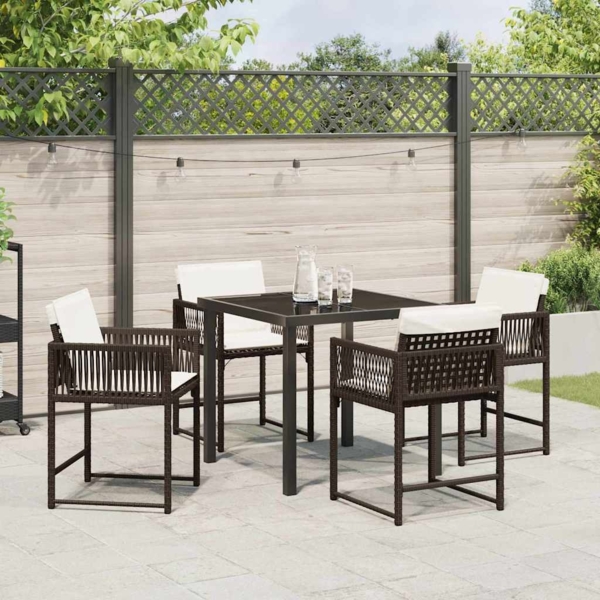 vidaXL Garten Essgruppe 5 pcs Braun Poly-Rattan 3380753 Bild 3