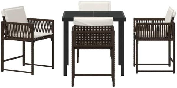 vidaXL Garten Essgruppe 5 pcs Braun Poly-Rattan 3380753 Bild 6