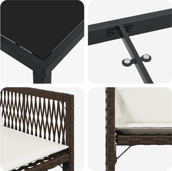 vidaXL Garten Essgruppe 5 pcs Braun Poly-Rattan 3380753 Bild 8