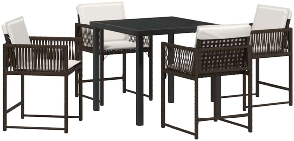 vidaXL Garten Essgruppe 5 pcs Braun Poly-Rattan 3380753 Bild 1