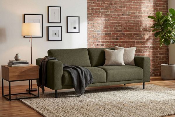 Home affaire 3-Sitzer Sveeva, B. 214 cm, schwarze Metallfüße, langlebiger Webstoff, mit Wellenunterfederung, viele Farben