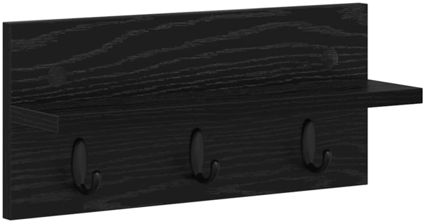 vidaXL Wandmontierter Kleiderständer mit Regal Schwarz Eichen-Optik 874380