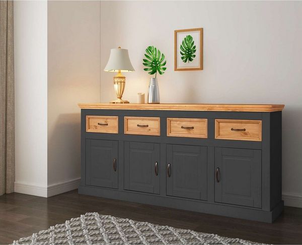 Home affaire Sideboard Selma, Kommode mit 4 Türen und 4 Schubkästen. Breite 192 cm