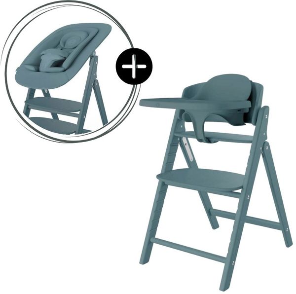 Cybex Click & Fold 4-in-1 Hochstuhl (inkl. Bouncer, Babyset u. Tablet) Stone Blue