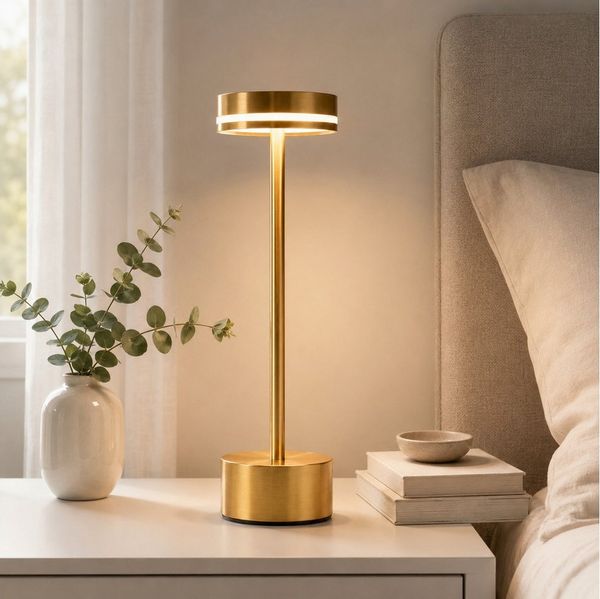 ZMH Tischleuchte 2ER-Set Gold/Schwarz/Weiß USB LED Akku Touchdimmer Nachttischlampe, Touch-Steuerung, LED fest integriert, Warmweiß-Neutralweiß-Kaltweiß, Mehrere Helligkeitsstufen