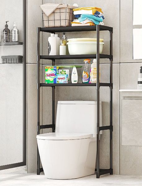 GarveeMore Badregal Über der Toilette Aufbewahrungsregal 3-Tier-Bad über Toilette Lagerung, Freistehende platzsparende Badezimmerregale über der ToiletteBadezimme