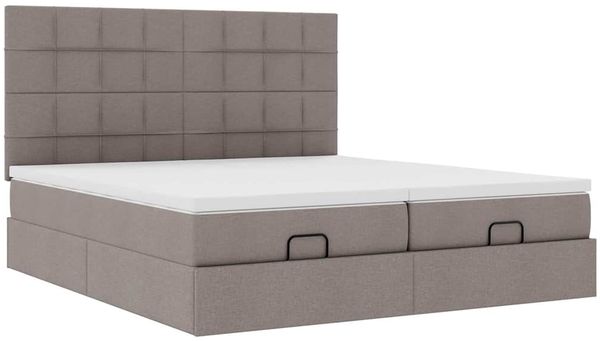vidaXL Ottoman-Bett mit Matratzen & LEDs Taupe 160x200 cm Stoff 3314538 Bild 7