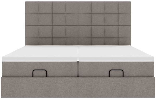 vidaXL Ottoman-Bett mit Matratzen & LEDs Taupe 160x200 cm Stoff 3314538 Bild 8