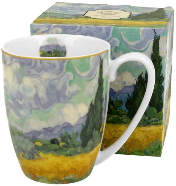 DUO ART GALLERY Klassischer Becher 360 ml WHEAT FIELD New Bone China Porzellan