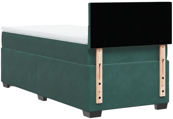 vidaXL Boxspringbett mit Matratze Dunkelgrün 90x190 cm Samt 3286201 Bild 9