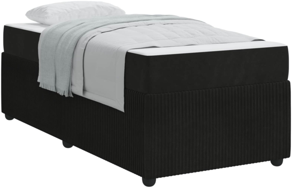 vidaXL Bettrahmen mit Matratze Schwarz 80 x 200 cm Stoff 3398323