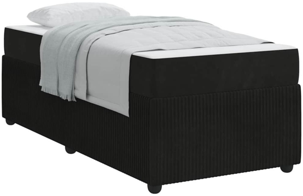 vidaXL Bettrahmen mit Matratze Schwarz 80 x 200 cm Stoff 3398323 Bild 2