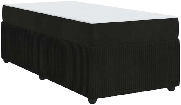 vidaXL Bettrahmen mit Matratze Schwarz 80 x 200 cm Stoff 3398323 Bild 1