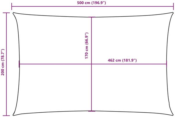 vidaXL Sonnensegel Oxford-Gewebe Rechteckig 2x5 m Anthrazit 135094 Bild 10