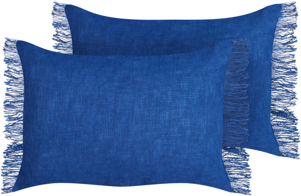 Kissen 2er Set Ohne Muster MABA Baumwolle 50 x 35 cm Marineblau