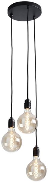 Cluster-Pendelleuchte K9 inkl. Baldachin schwarz matt