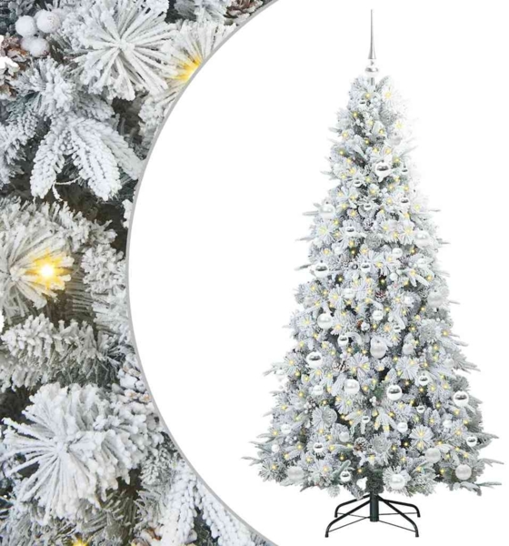 vidaXL Künstlicher klappbarer Weihnachtsbaum Weiß 180 cm PE und PVC 3397489