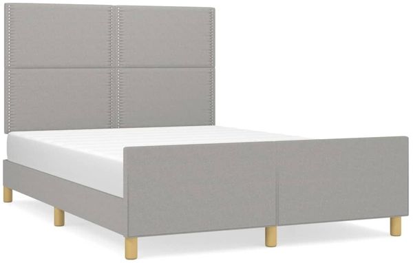 vidaXL Bettgestell ohne Matratze Hellgrau 140x190 cm Stoff 3124968 Bild 2