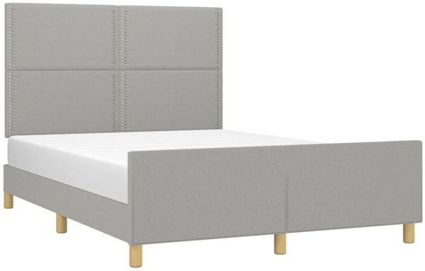 vidaXL Bettgestell ohne Matratze Hellgrau 140x190 cm Stoff 3124968 Bild 3