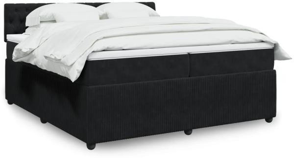 vidaXL Boxspringbett mit Matratze Schwarz 200x200 cm Samt 3287838