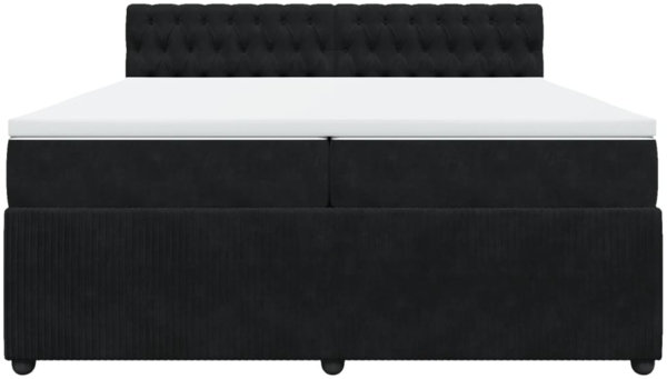 vidaXL Boxspringbett mit Matratze Schwarz 200x200 cm Samt 3287838 Bild 3