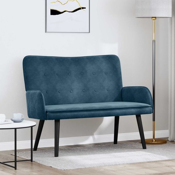 vidaXL 2-Sitzer Sofa Blau 115 x 61 x 87 cm Samt (V) 42028921