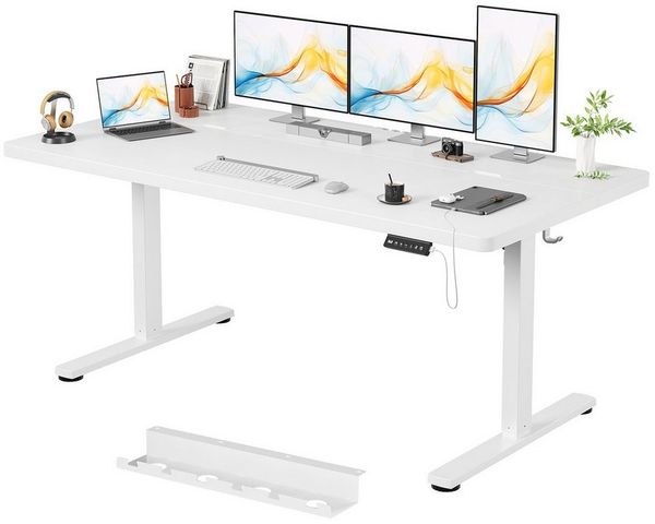 HOMALL Schreibtisch Tisch mit Speicherfunktion und Sitzpausen-Erinnerung, 18 mm dick (Maße 140x70/160x80,6-Tasten-Handsteuerung mit LED-Anzeige,mit Kabelmanagement, ideal für Homeoffice und Büro)
