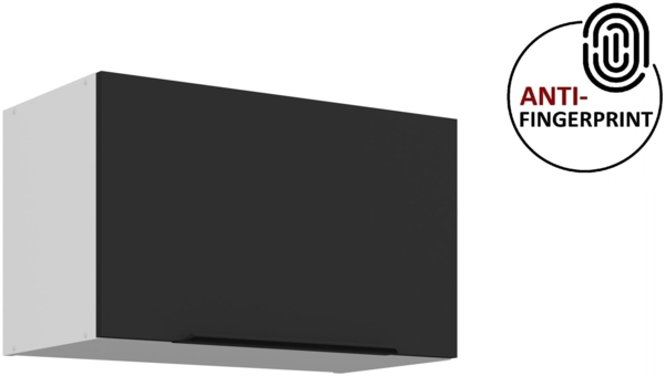 Küchen Hängeschrank 60 cm ARIA Schwarz ultra matt + Weiss matt, hochwertige Fronten mit Anti Fingerprint Beschichtung Küchenzeile Küchenblock