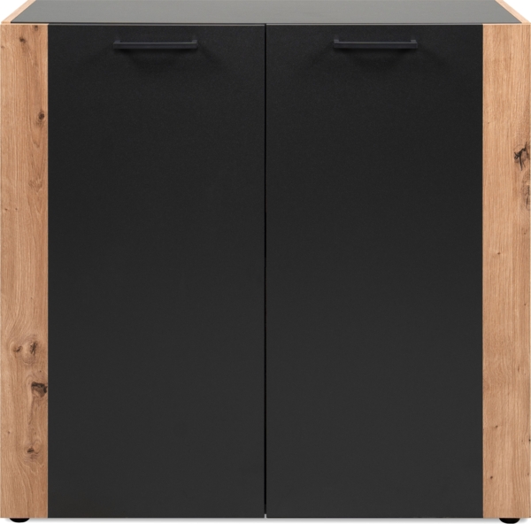 Finori 'Cento 01A' Kommode, anthrazit / Dekor Artisan Oak, Maße: ca. 89 x 85 x 34,5 cm