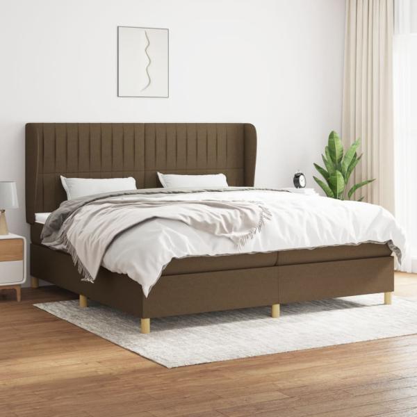 Boxspringbett mit Matratze Stoff Dunkelbraun 200 x 200 cm, Härtegrad: H2 [3128712]