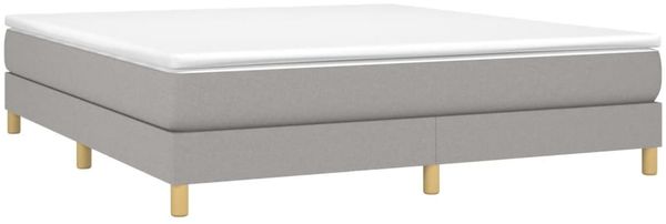 vidaXL Boxspringbett mit Matratze Hellgrau 180x200 cm Stoff 3144191 Bild 3